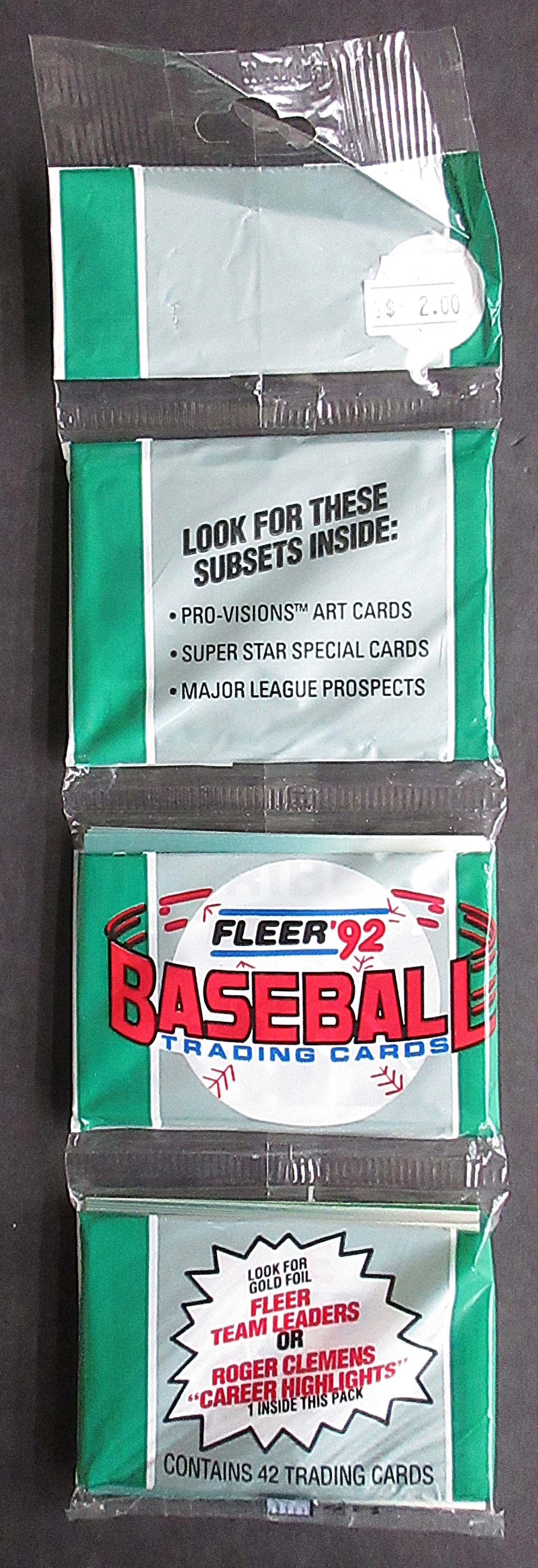 1992 Fleer Baseball Unopened Rack Pack (42)