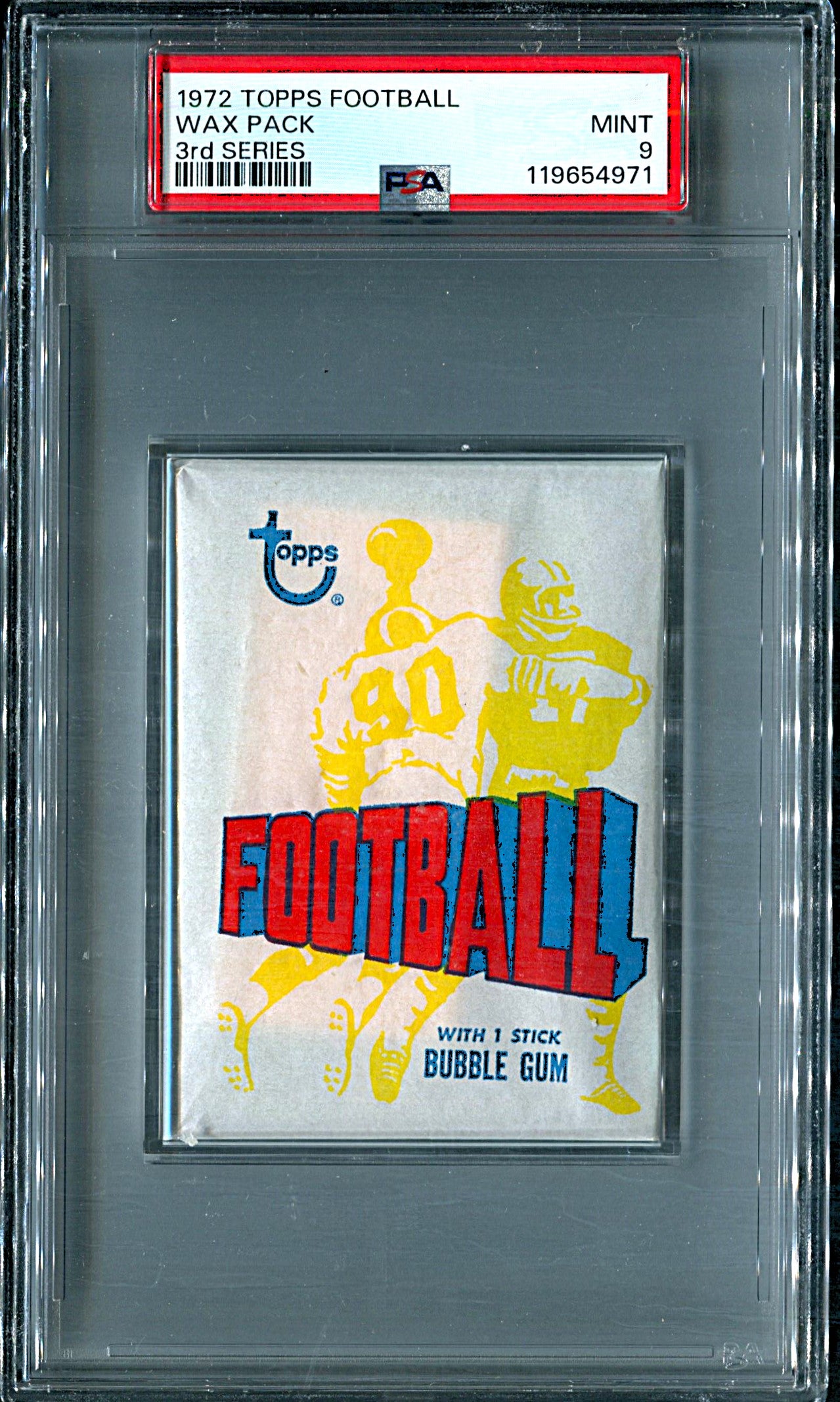 1972 Topps Football Unopened 3rd Series Wax Pack PSA 9 *4971