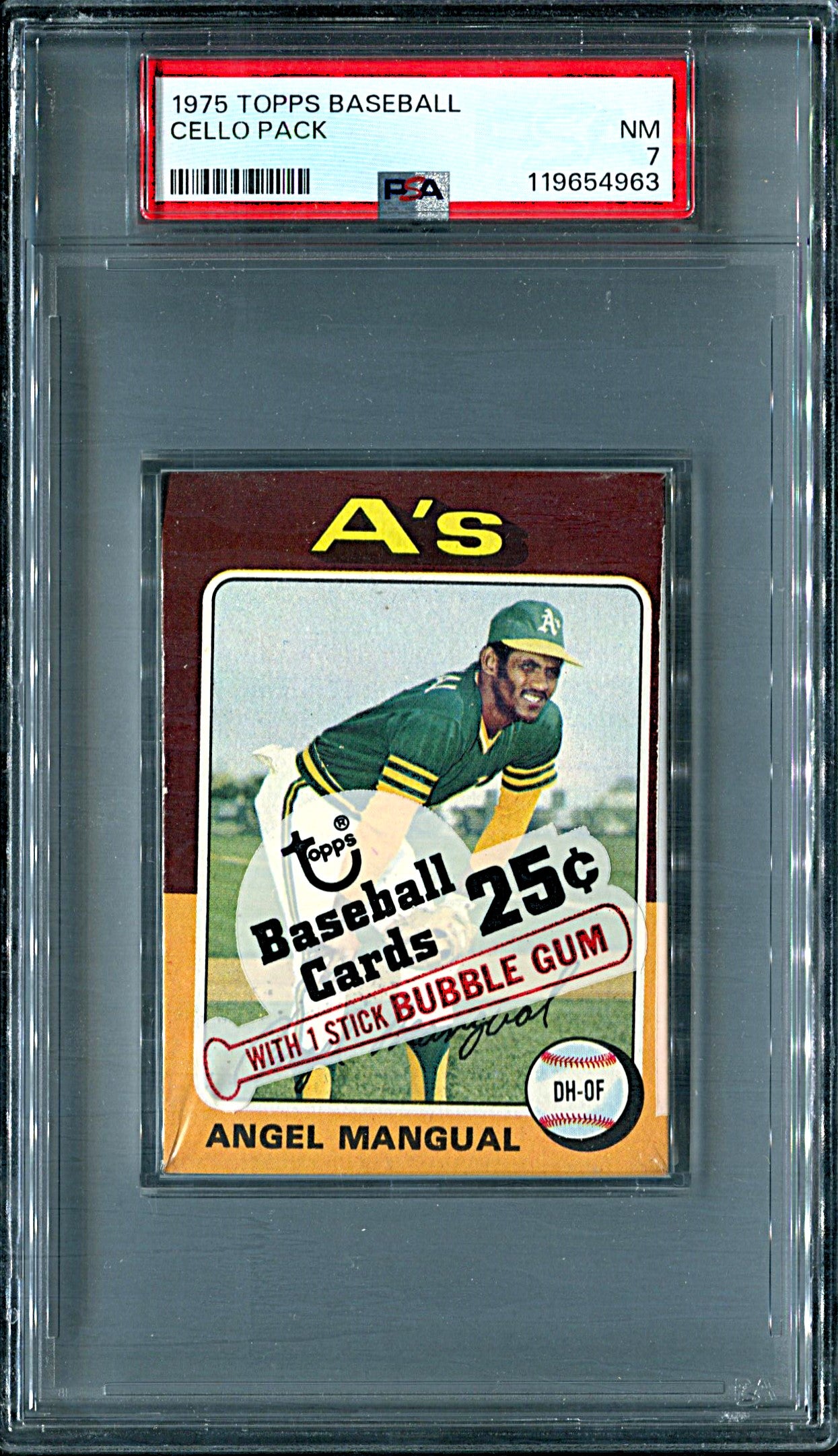 1975 Topps Baseball Unopened Cello Pack PSA 7