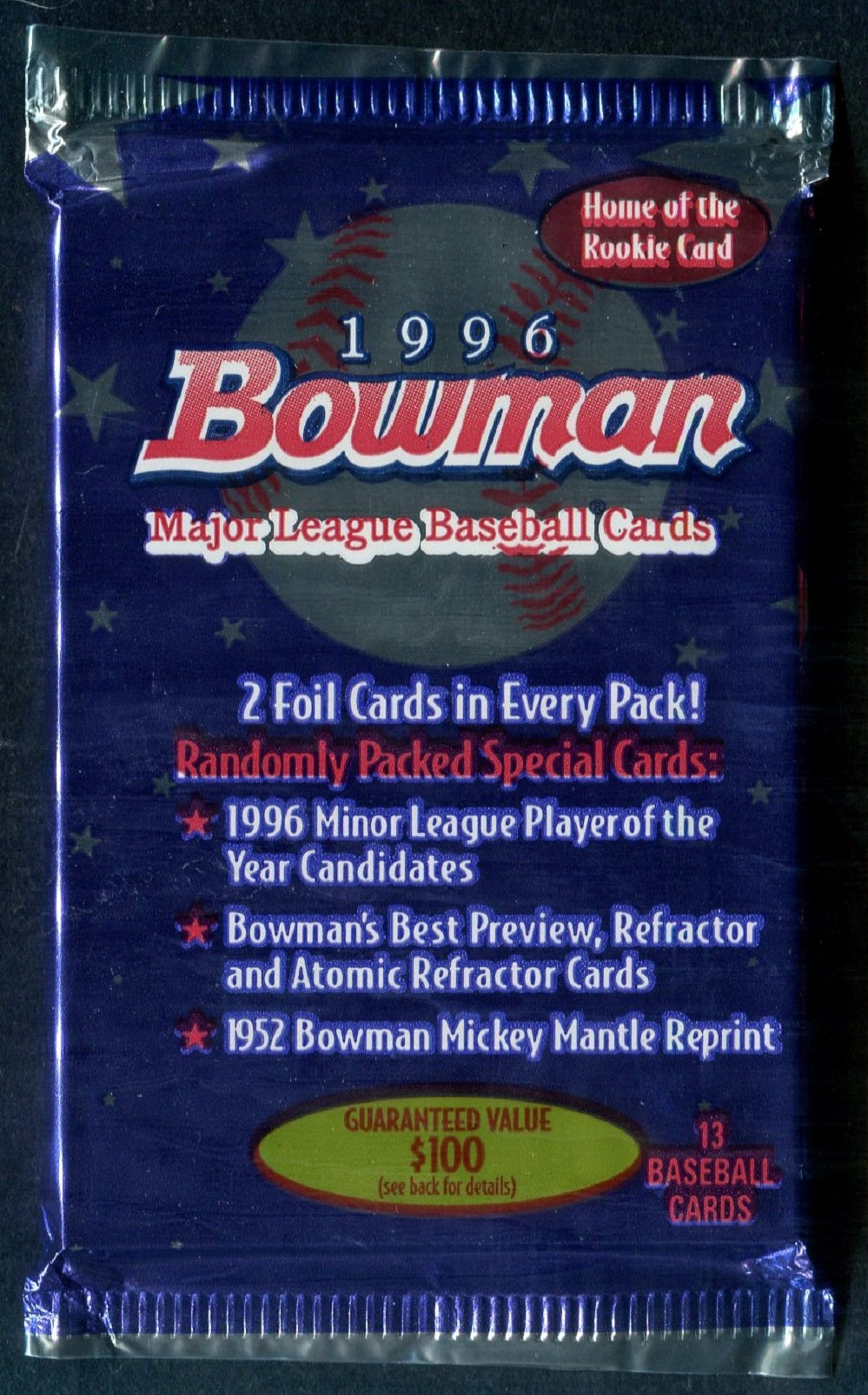 1996 Bowman Baseball Unopened Jumbo Pack (13)