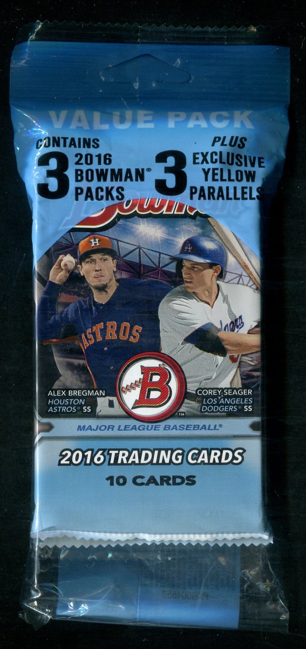 2016 Bowman Baseball Unopened Value Hanger Pack (3/10 plus 1/3)