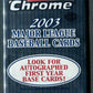 2003 Bowman Chrome Baseball Unopened Pack (Hobby) (4)