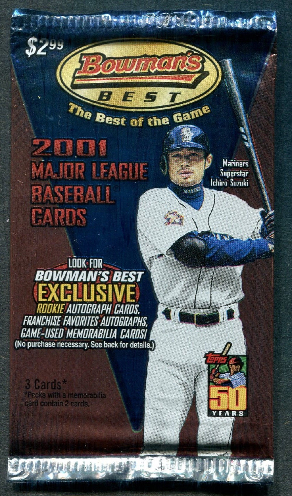 2001 Bowman's Best Baseball Unopened Pack (Pre-Priced) (3)