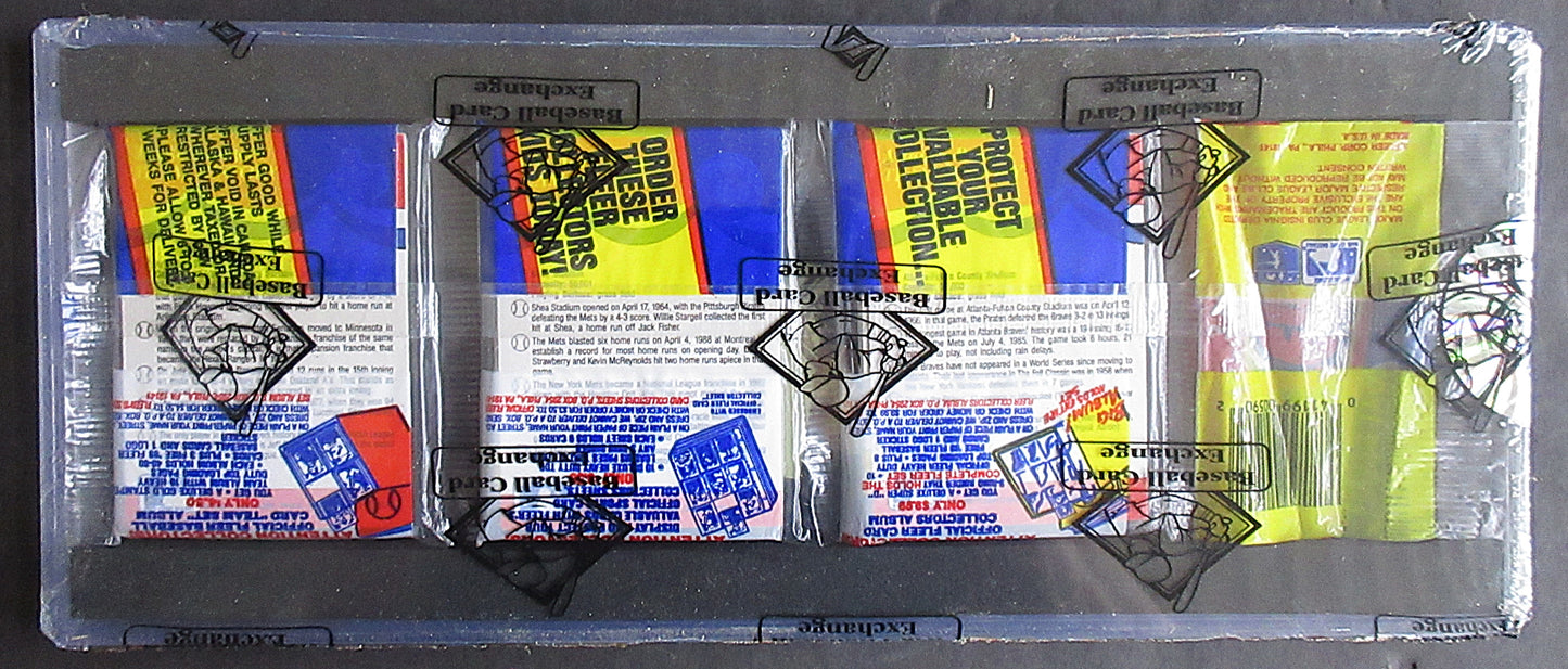 1989 Fleer Baseball Unopened Rack Pack (BBCE) (Randy Johnson RC Top) (26518)