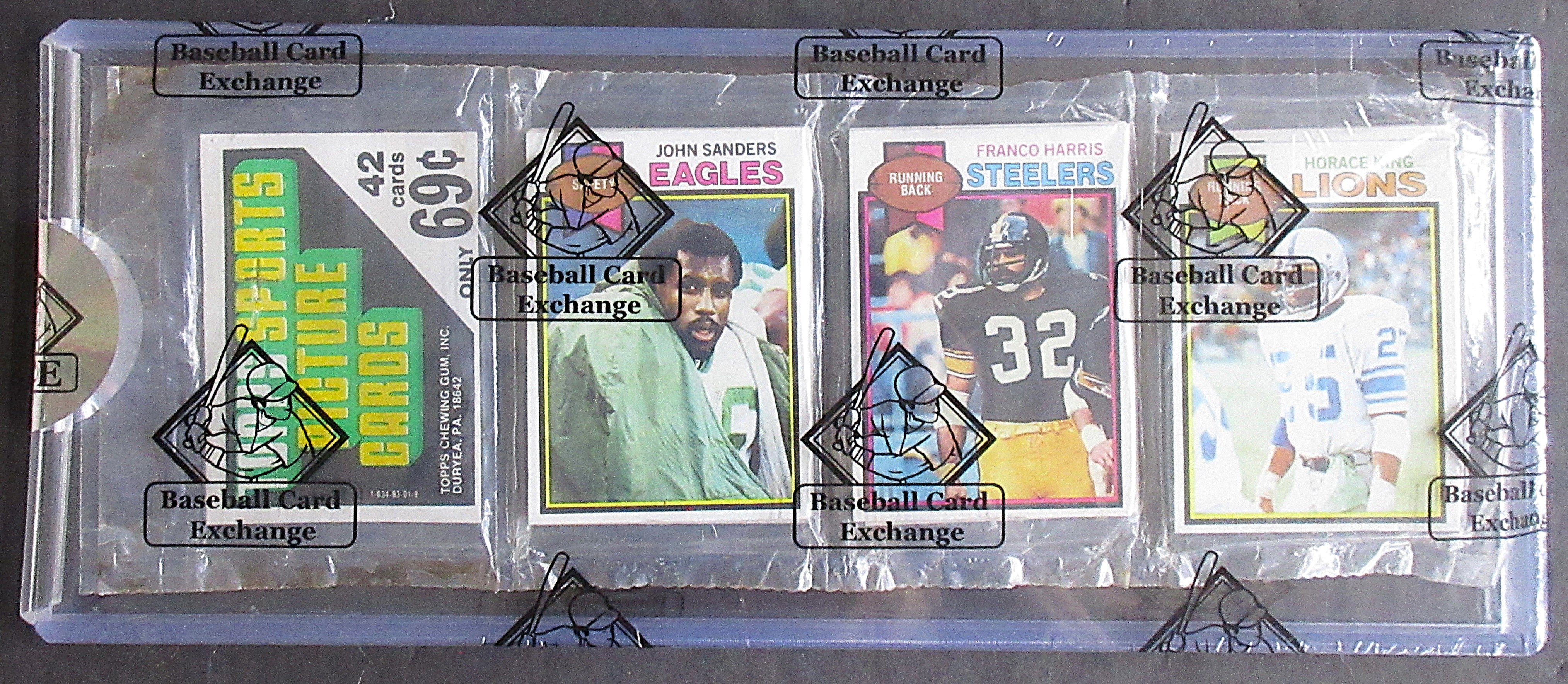 1979 Topps Football Unopened Rack Pack (BBCE) (Franco Harris Top) (26519)