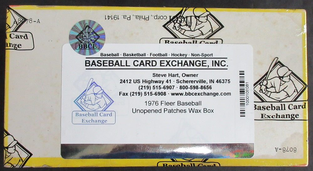 1976 Fleer Baseball Unopened Pacthes Wax Box (BBCE)