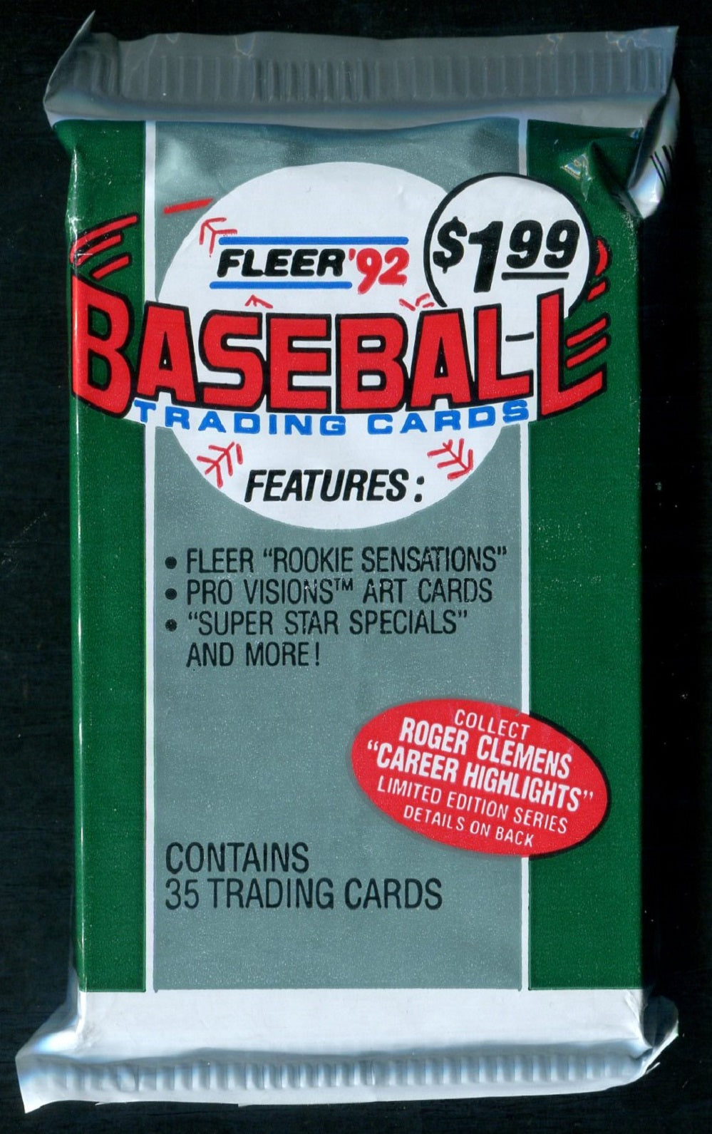 1992 Fleer Baseball Unopened Jumbo Pack (Rookie Sensations) (Pre-Priced) (35)
