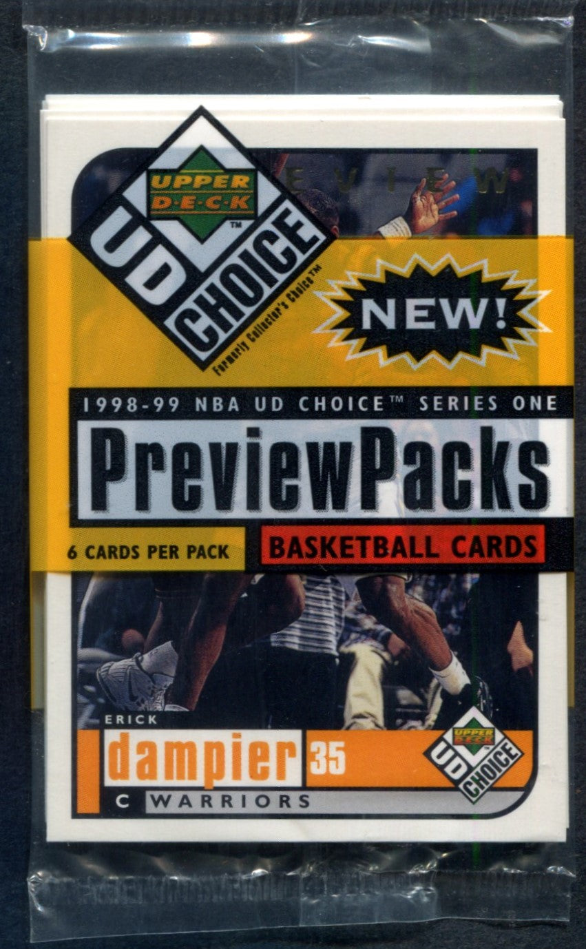 1998/99 Upper Deck UD Choice Basketball Unopened Series 1 Preview Pack (6)