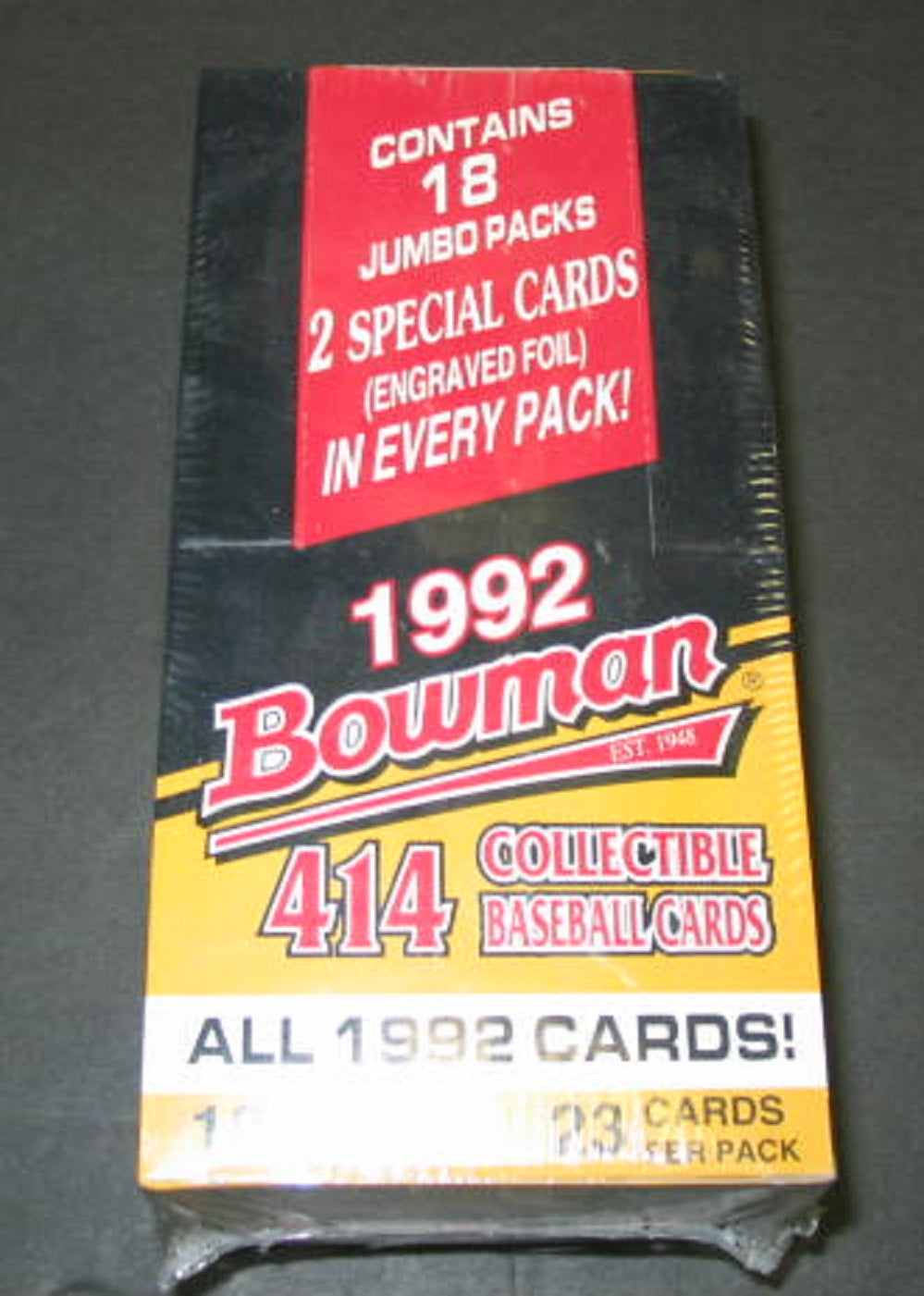 1992 Bowman Baseball Unopened Jumbo Box (18/23)
