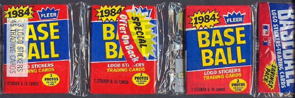 1984 Fleer Baseball Unopened Wax Pack Rack Pack