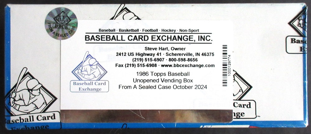 1986 Topps Baseball Unopened Vending Box (FASC)