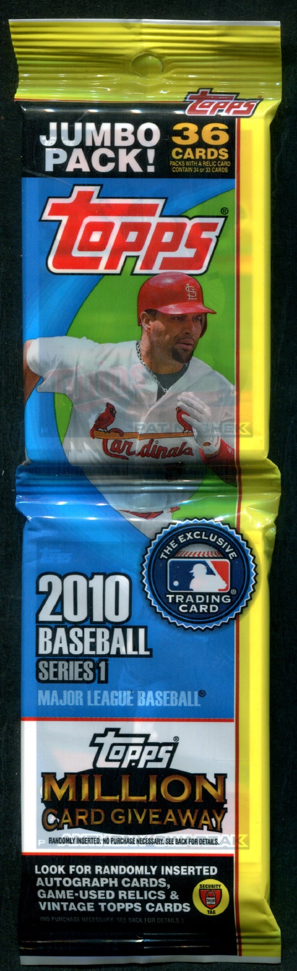 2010 Topps Baseball Unopened Series 1 Jumbo Hanger Pack (36)