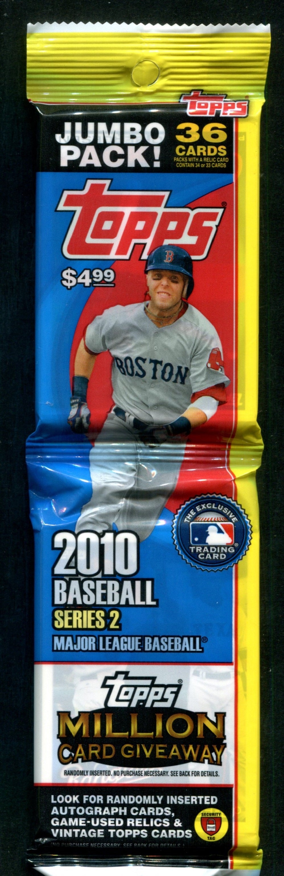 2010 Topps Baseball Unopened Series 2 Jumbo Hanger Pack (36)