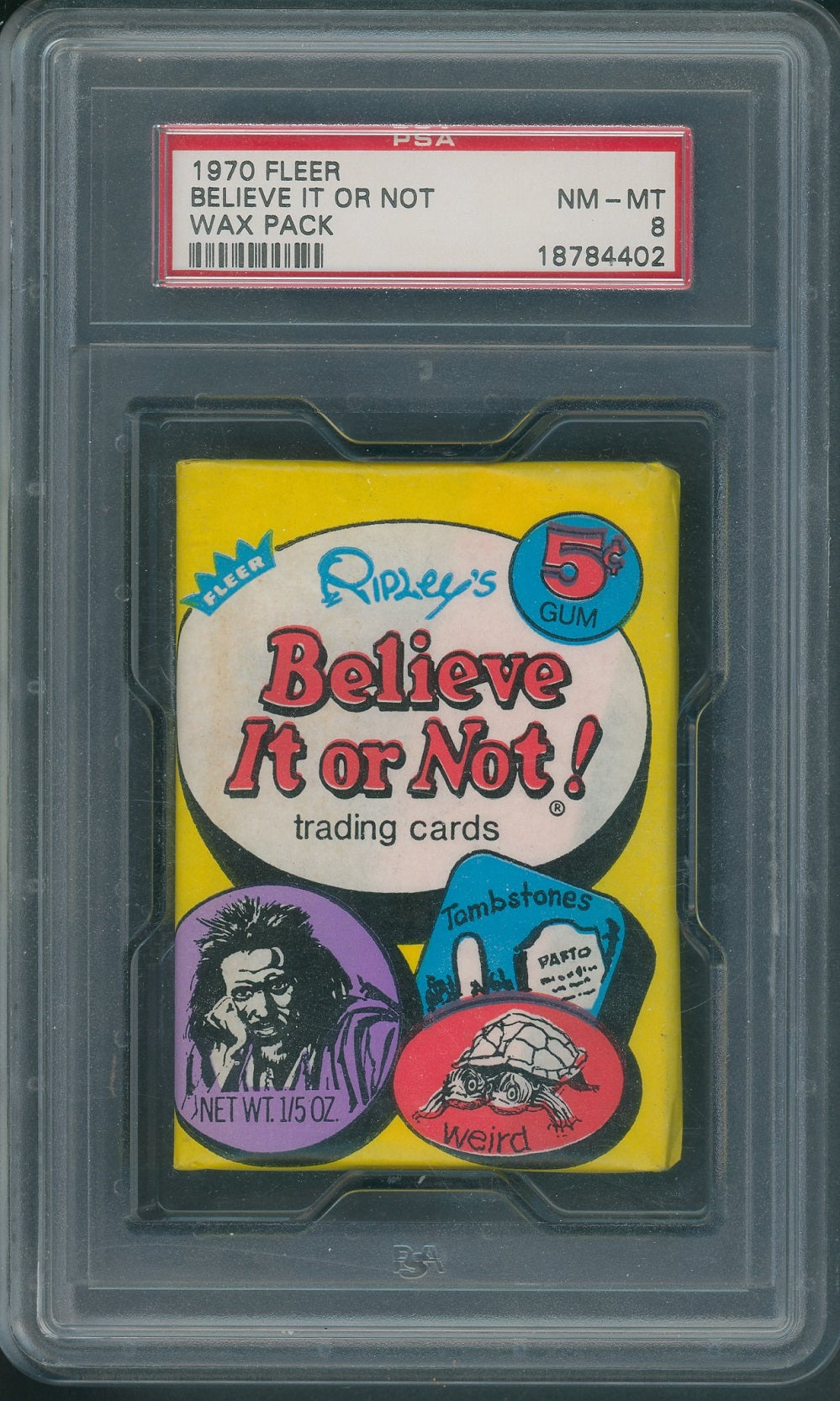 1970 Fleer Ripley's Believe It Or Not Unopened Wax Pack PSA 8 *4402