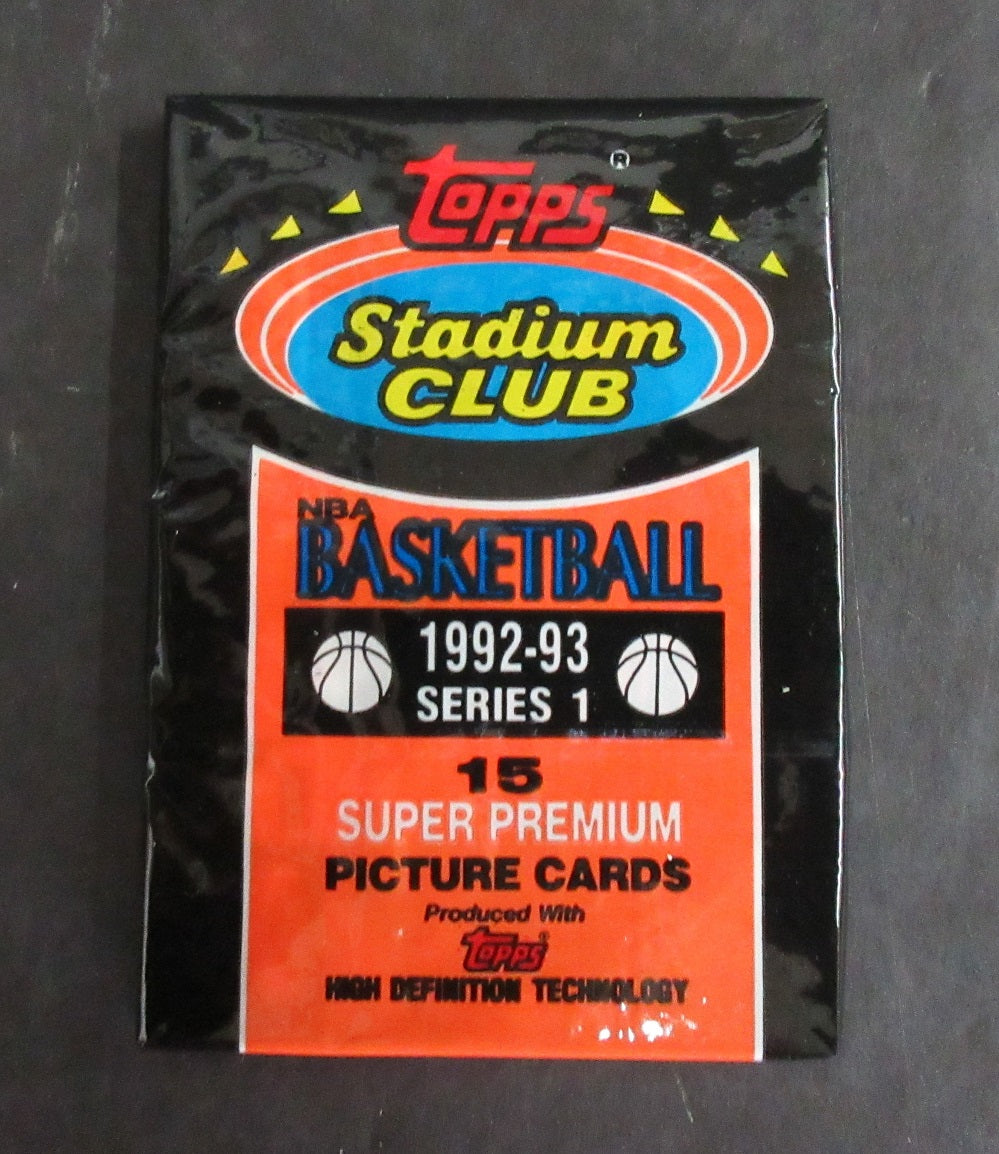 1992/93 Topps Stadium Club Basketball Unopened Series 1 Pack (15) (PS)