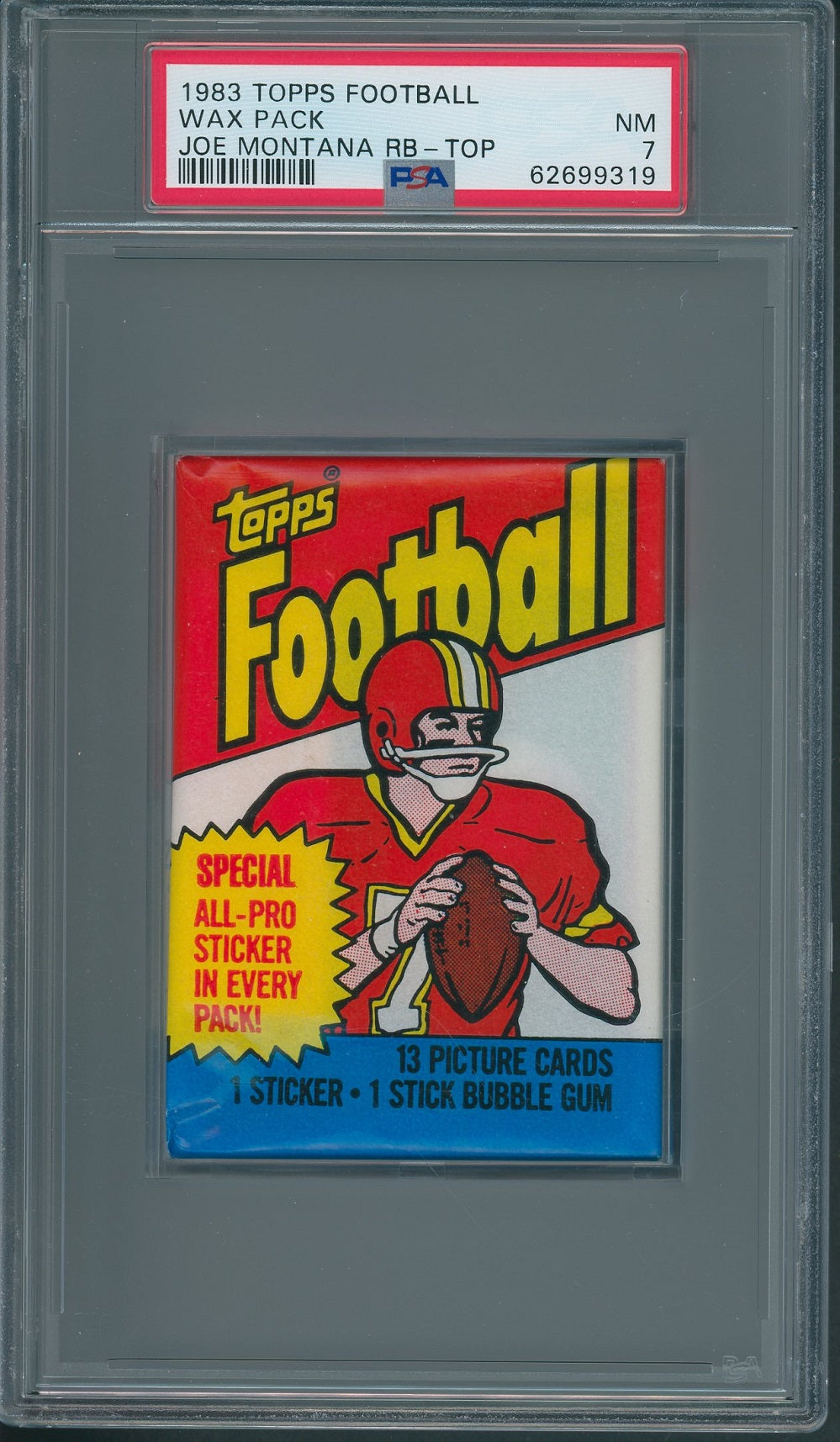 1983 Topps Football Unopened Wax Pack Montana RB Top PSA NM 7 *9319