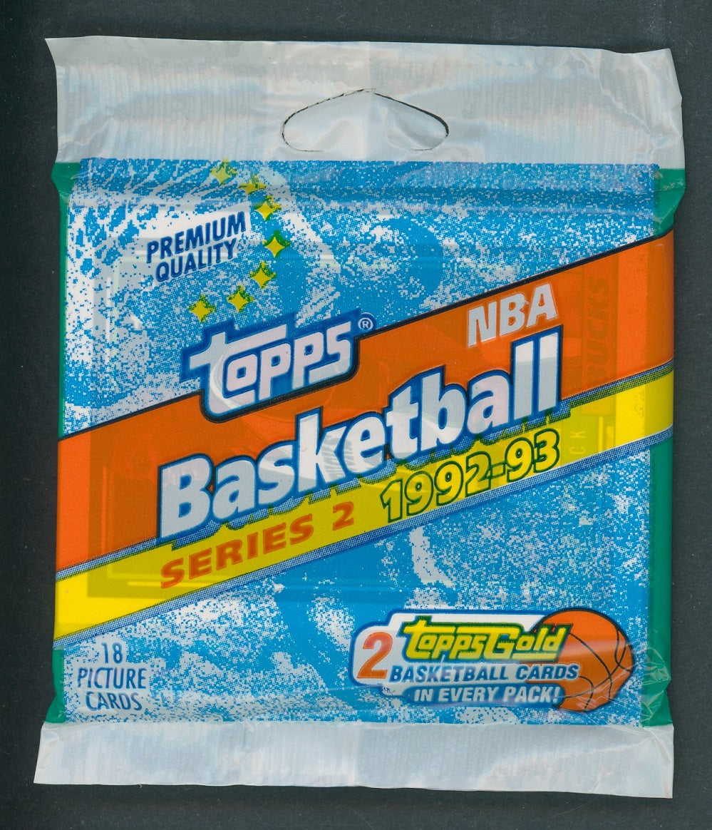 1992/93 Topps Basketball Unopened Series 2 Jumbo Pack (18 Cards)