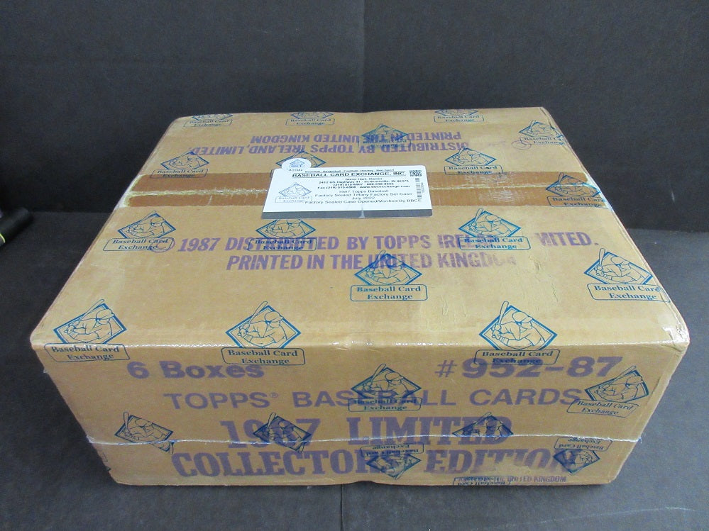 1987 Topps Baseball Tiffany Factory Set Case (6 Sets) (BBCE) (A11582)