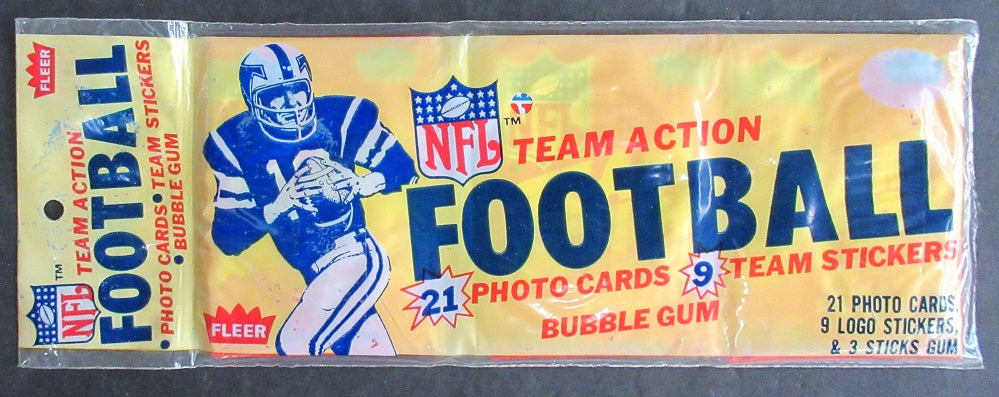 1983 Fleer Football Unopened Wax Pack Rack Pack