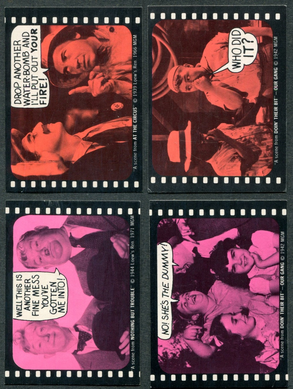 1975 Fleer Hollywood Slap Stickers Complete Set (66) EX EX/MT