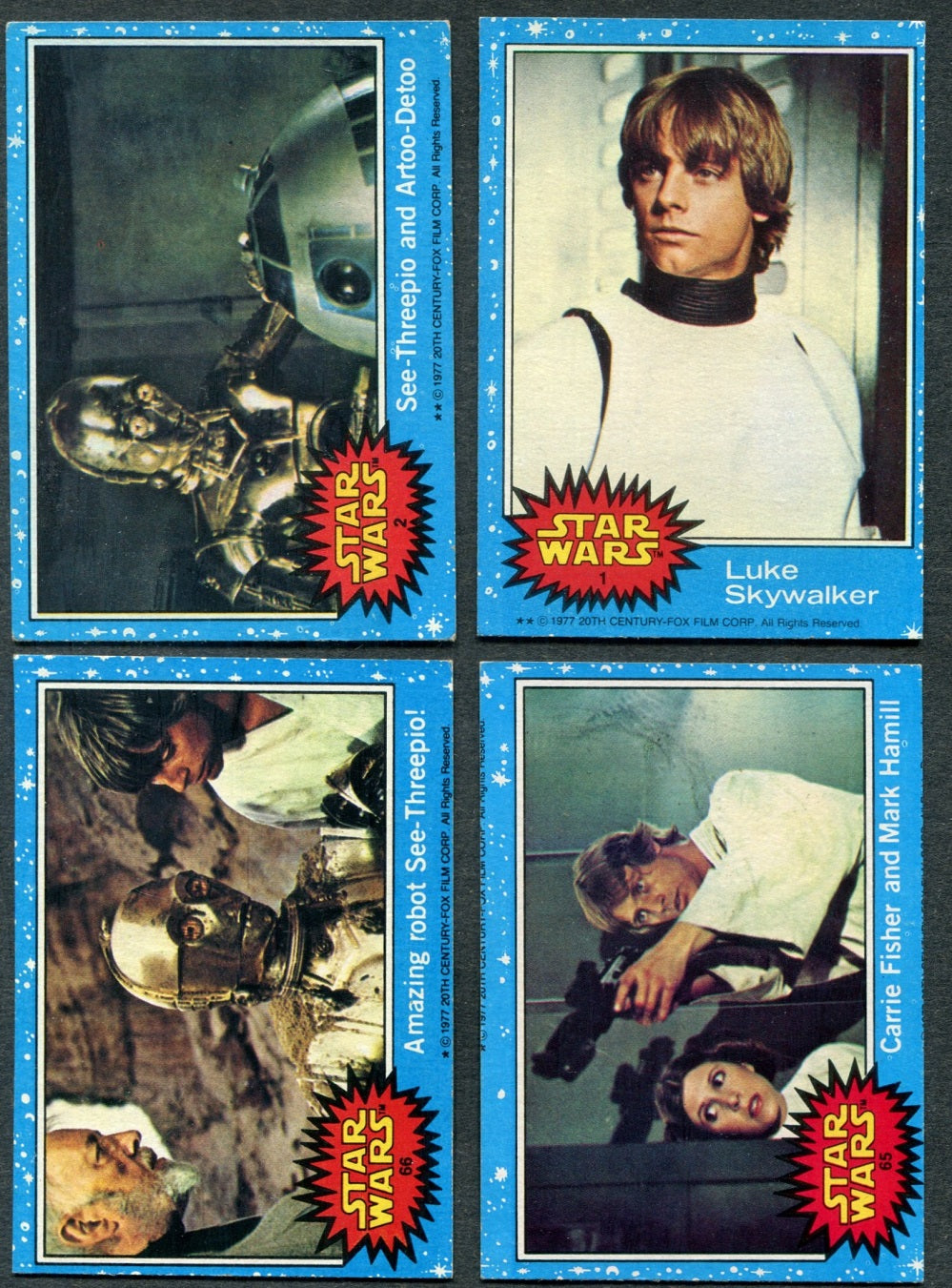 1977 Topps Star Wars Complete Series 1 Set (66) EX/MT NM