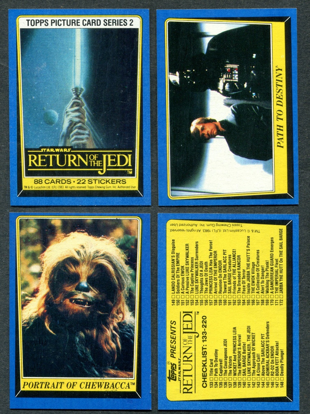 1983 Topps Return Of The Jedi Complete Series 2 Set (88) NM NM/MT