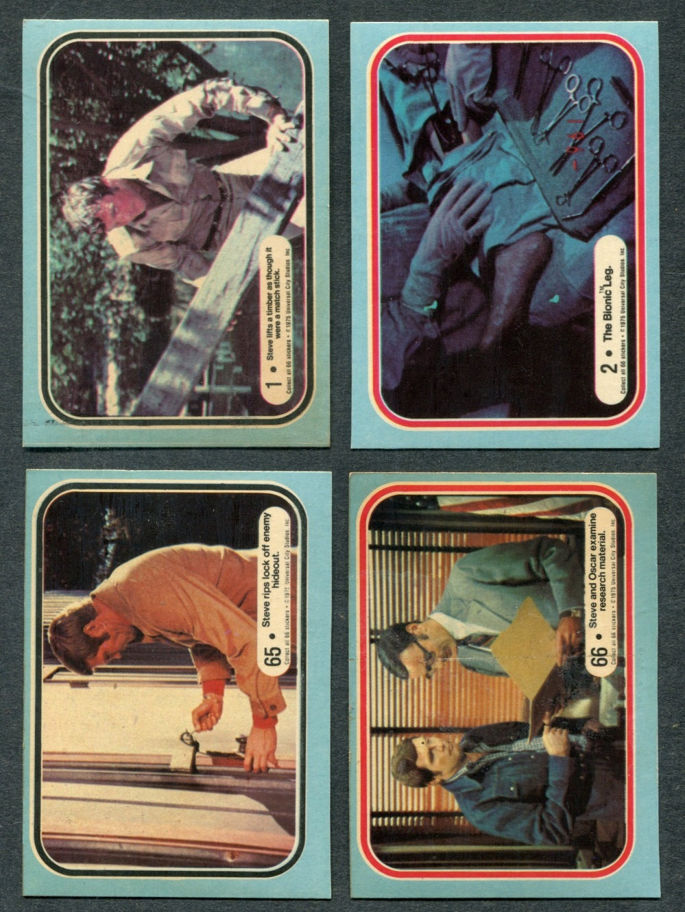 1975 Donruss Six Million Dollar Man Complete Sticker Set (66) NM