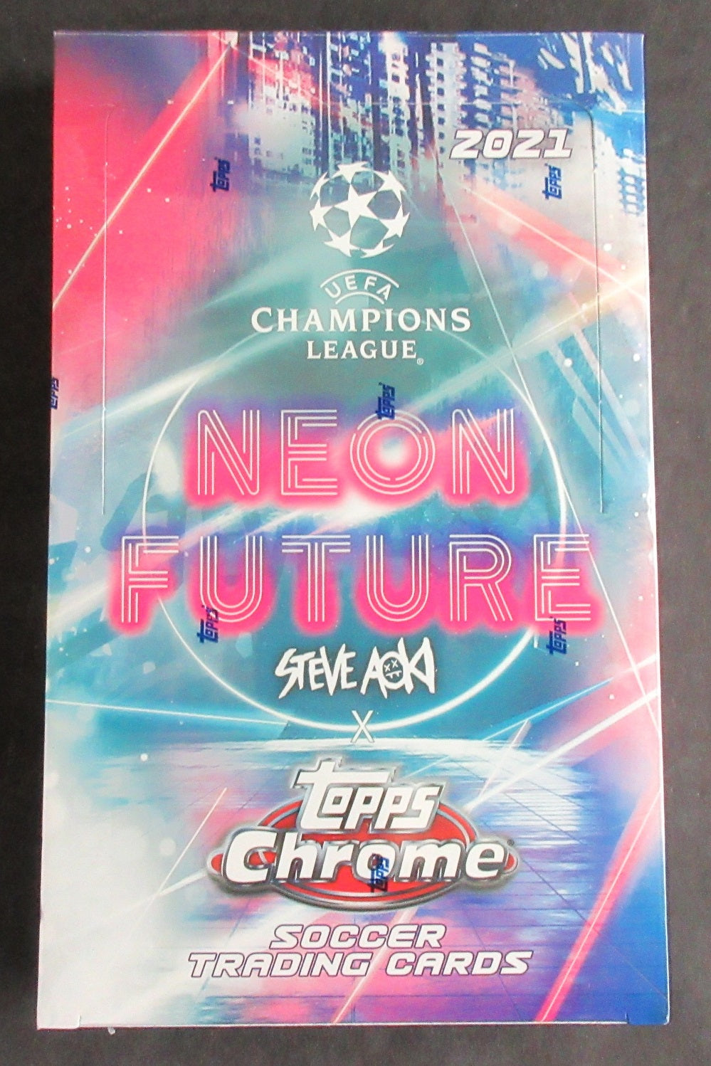 2020/21 Topps Chrome X UEFA Champions League Steve Aoki Neon Futures Soccer Box (Hobby) (24/4)