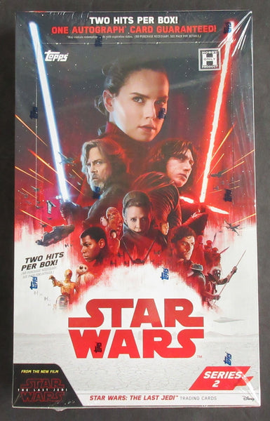 TOPPS 2018 Star Wars The Last Jedi Series 2 Hobby Box – 24 Packs, 2 Hits, 1 Autogramm Garantiert