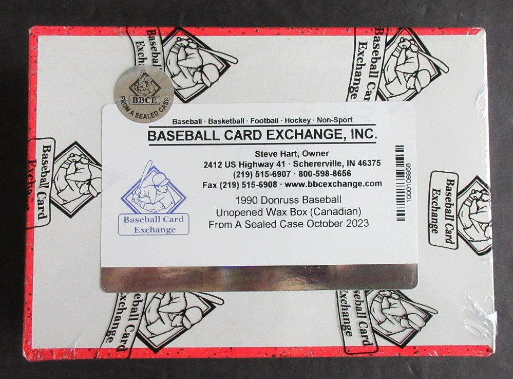 1990 Donruss Baseball Unopened Wax Box (Canadian) (FASC)