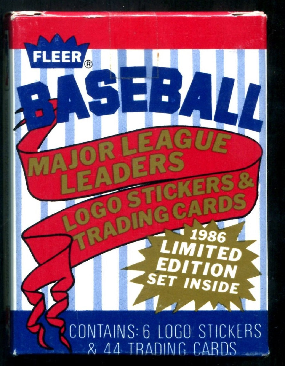 1986 Fleer Baseball Major League Leaders Limited Edition Factory Set