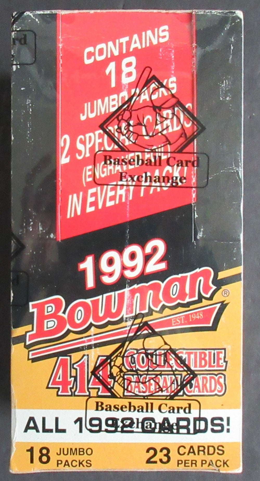 1992 Bowman Baseball Unopened Jumbo Box (18/23) (BBCE)