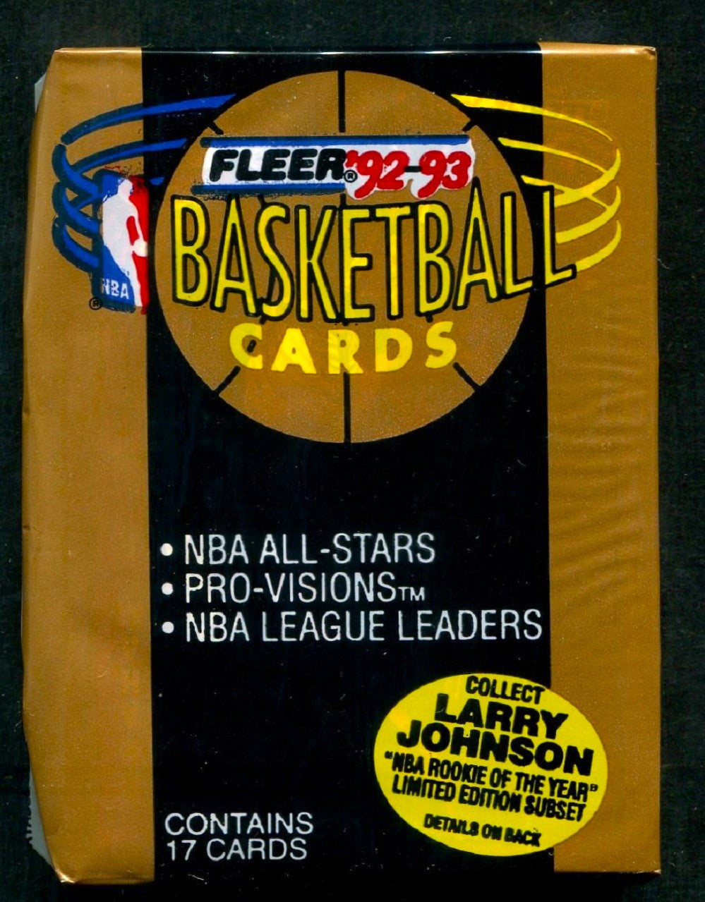 1992/93 Fleer Basketball Unopened Series 1 Pack (17)