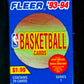 1993/94 Fleer Basketball Unopened Series 1 Jumbo Pack