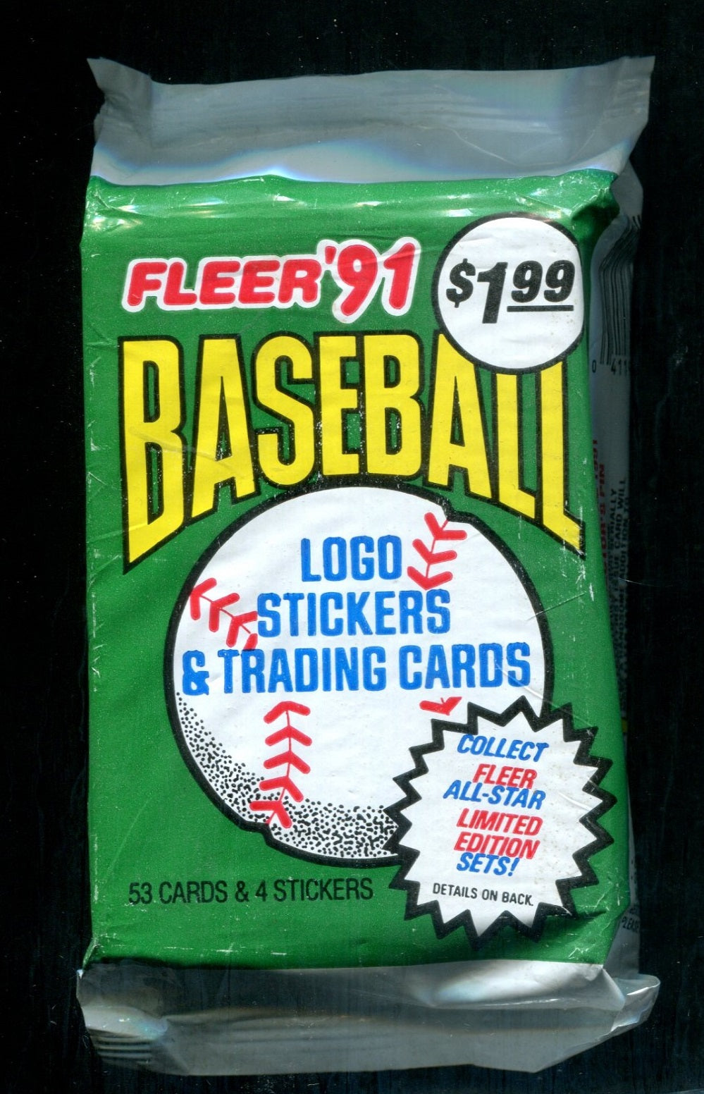 1991 Fleer Baseball Unopened Jumbo Pack (53/4)