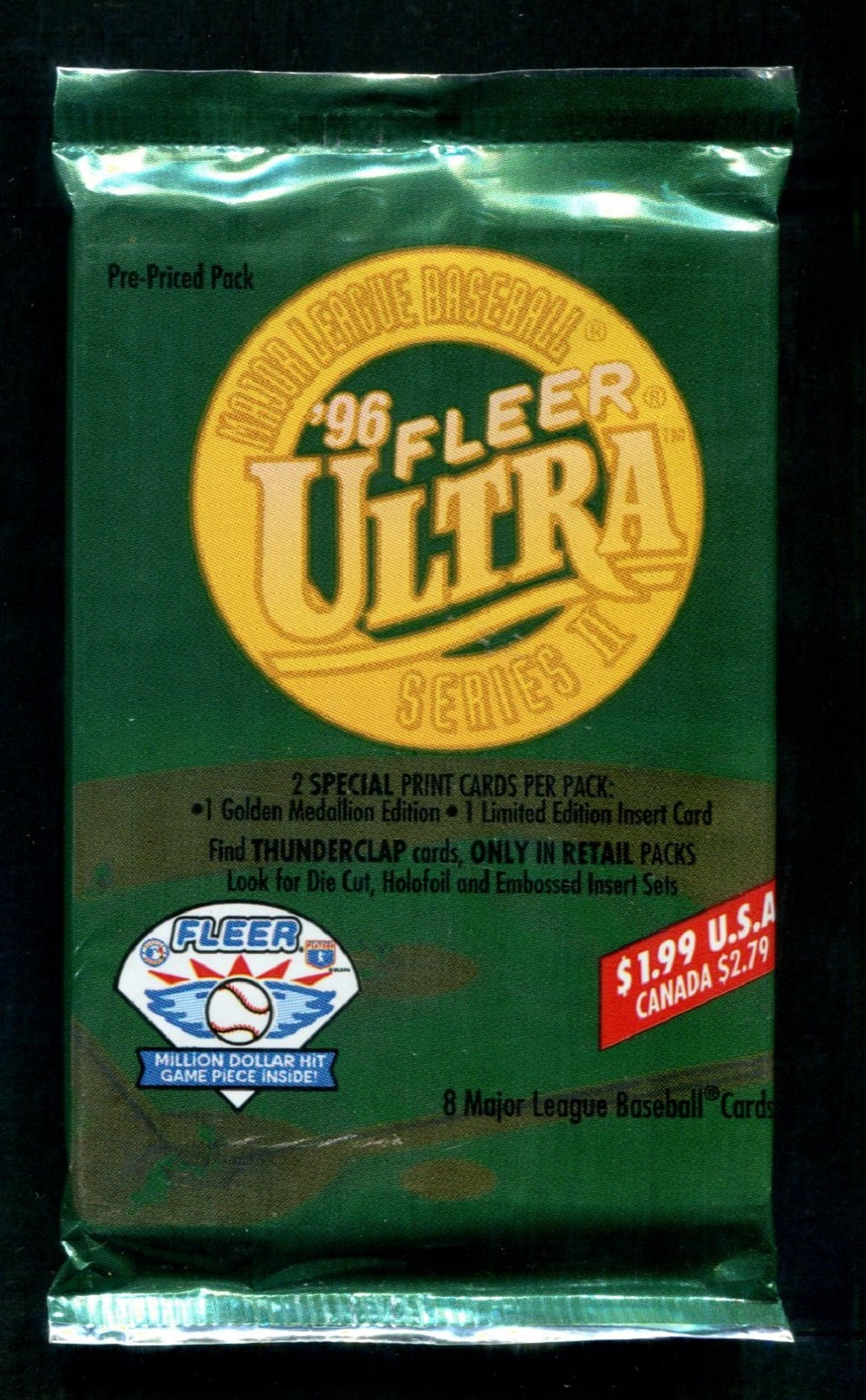 1996 Fleer Ultra Baseball Unopened Series 2 Pack (Pre-Priced)