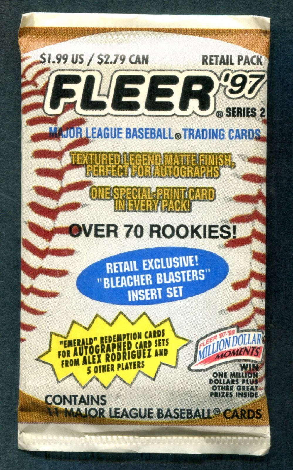 1997 Fleer Baseball Unopened Series 2 Pack (Retail) (Pre-Priced)