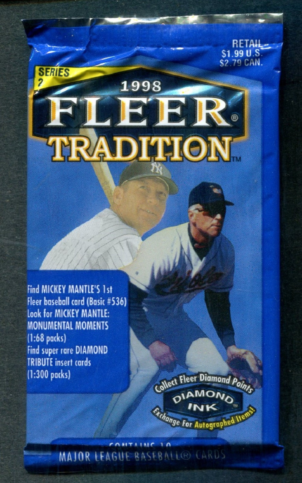 1998 Fleer Tradition Baseball Unopened Series 2 Pack (Retail) (Pre-Priced)