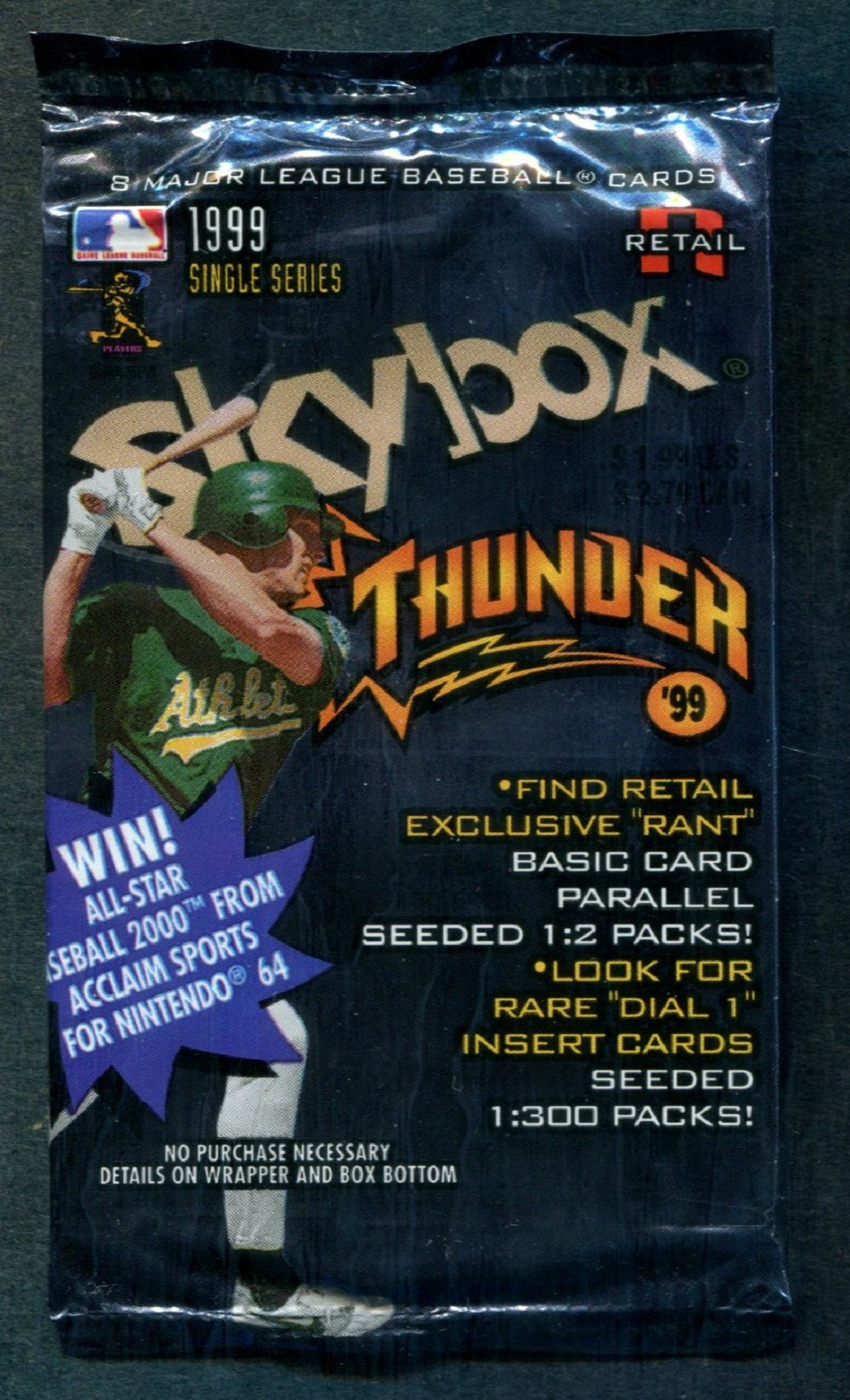 1999 Skybox Thunder Baseball Unopened Pack (Retail) (Pre-Priced)