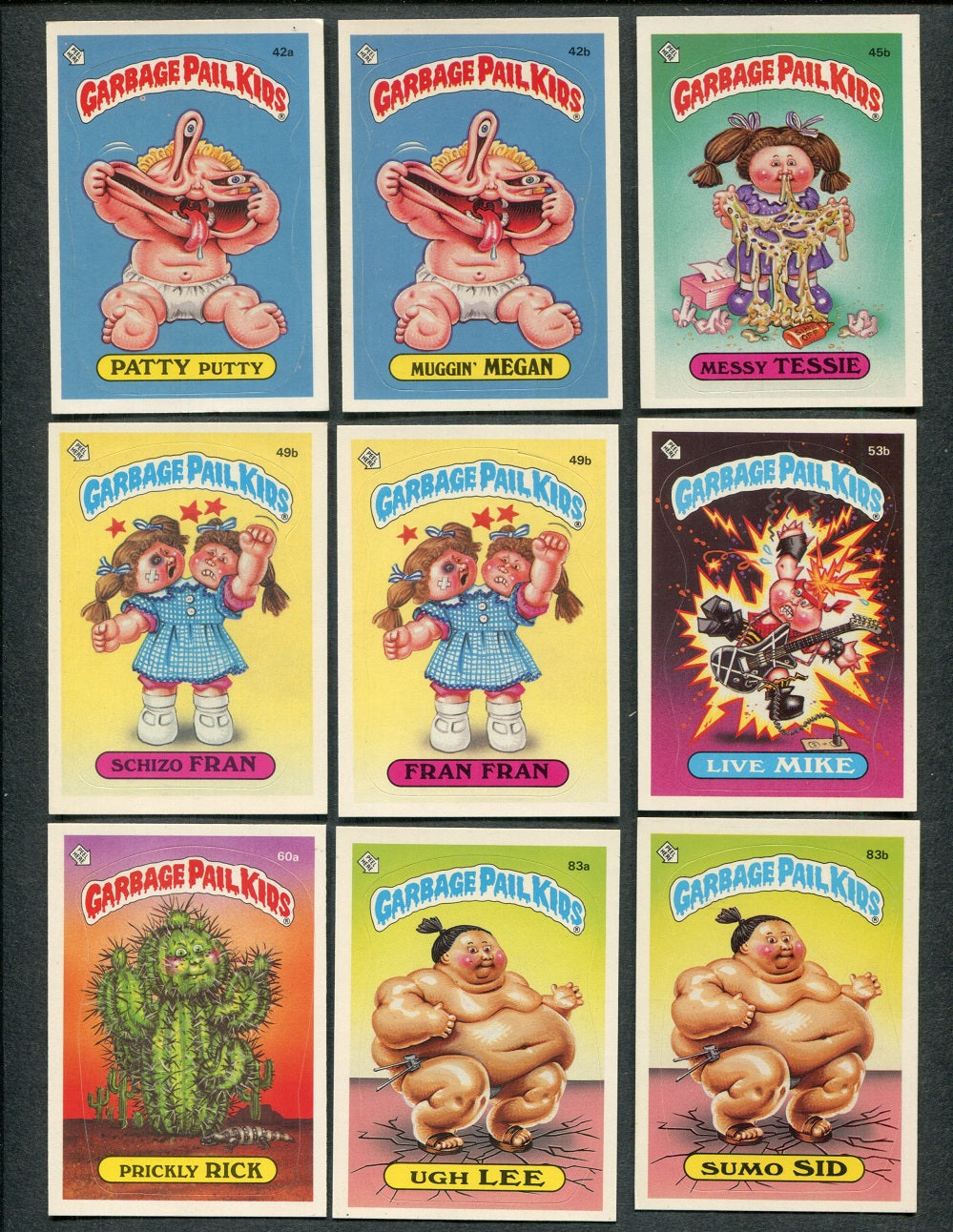 Gpk Baseball 1985 Topps Garbage Pail Kids Complete Series 2 Set (w/ Variations) NM ...