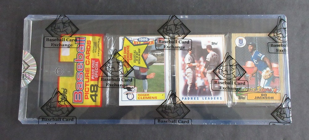 1987 Topps Baseball Unopened Rack Pack (Bo Jackson Top) (BBCE)