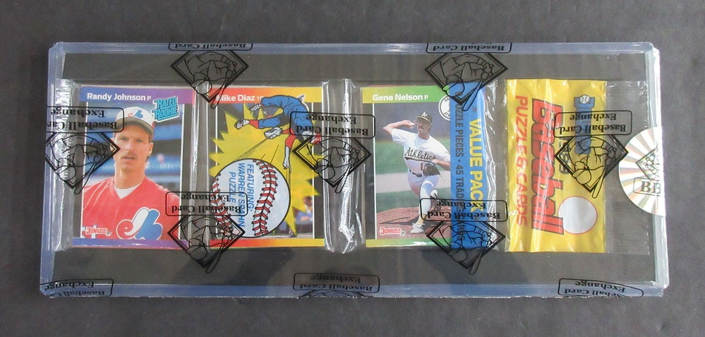 1989 Donruss Baseball Unopened Rack Pack (Randy Johnson Top) (BBCE)