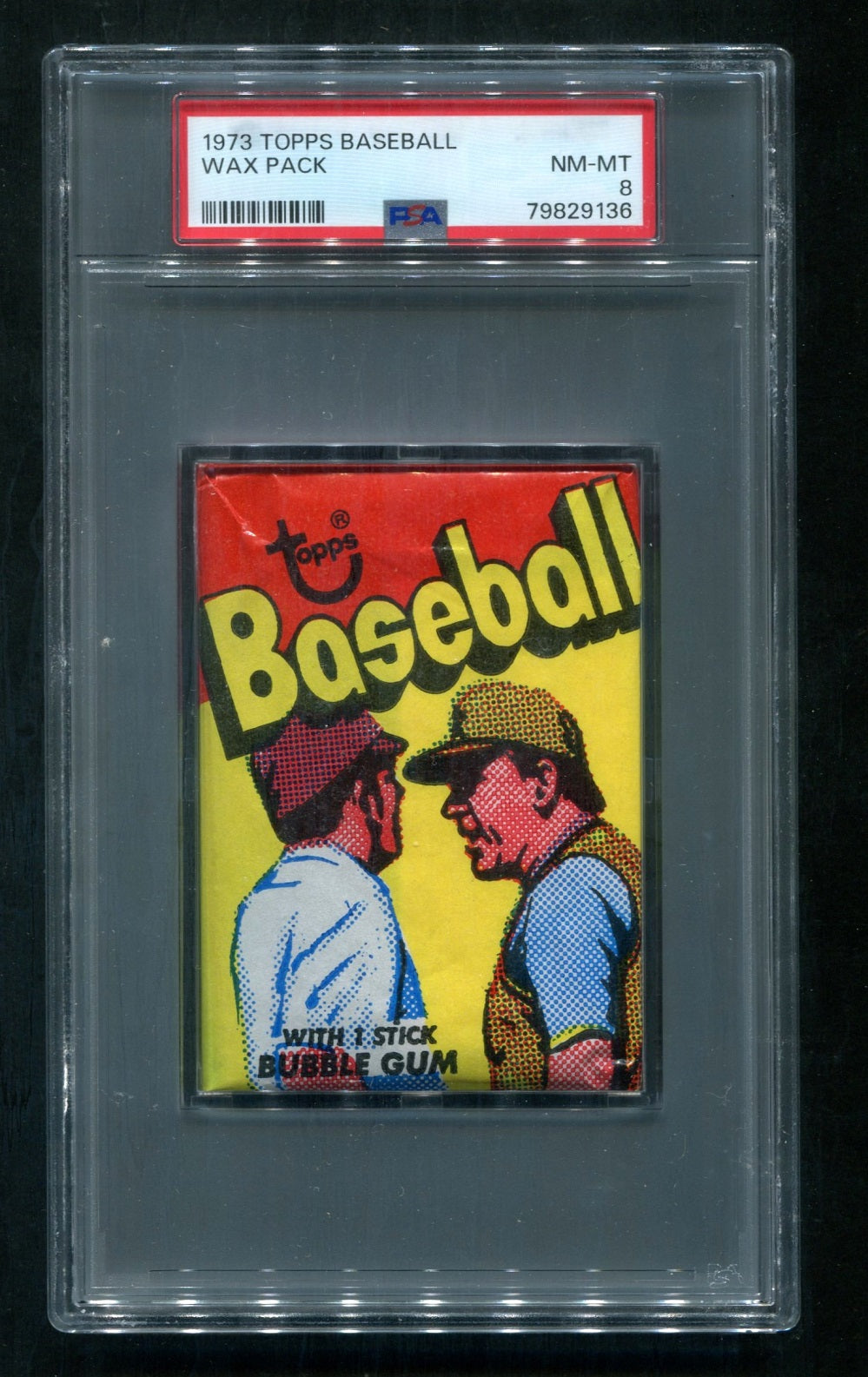 1973 Topps Baseball Unopened Wax Pack PSA 8 *9136