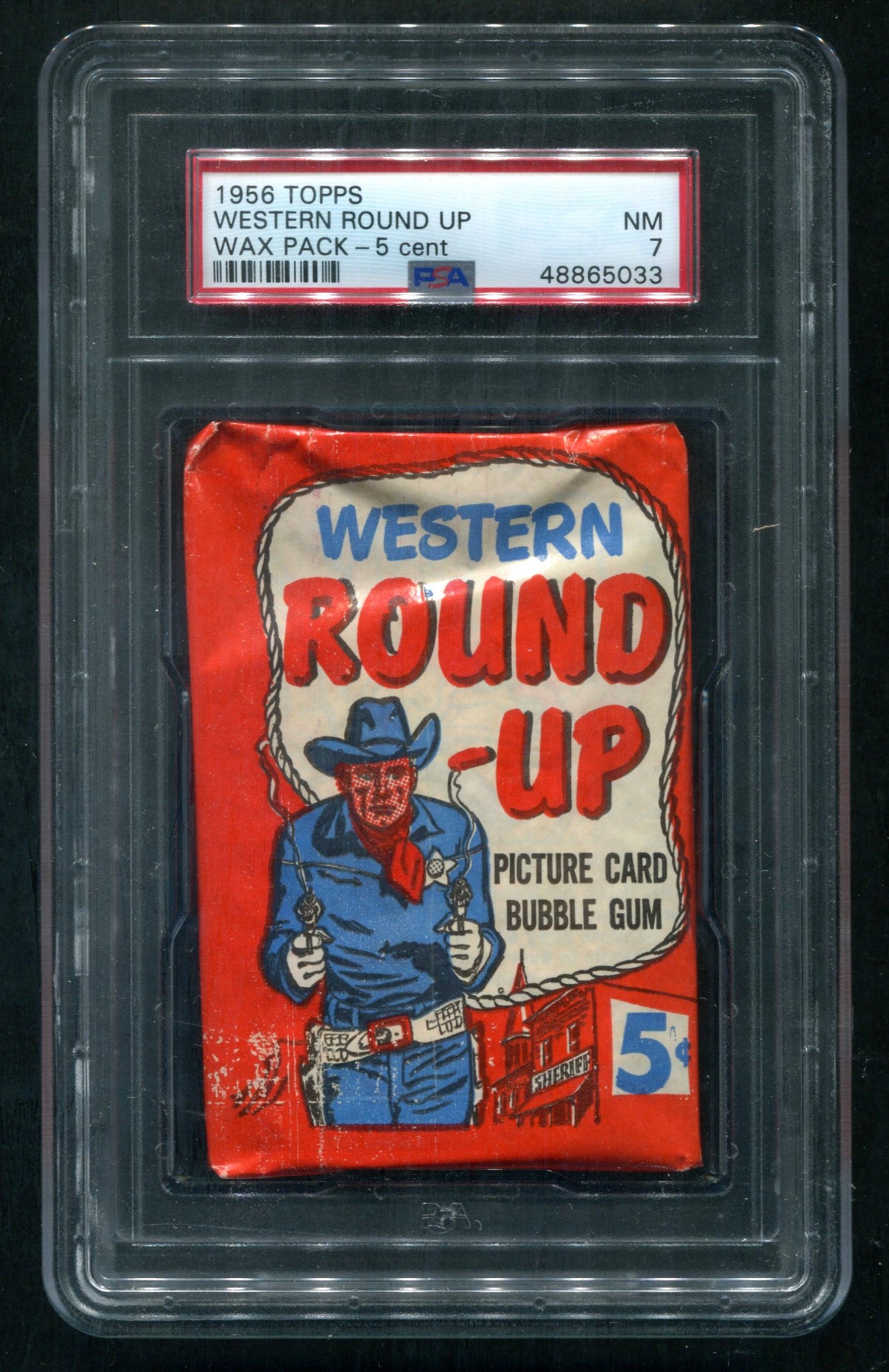 1956 Topps Western Round-Up Unopened 5 Cent Wax Pack PSA 7 *5033