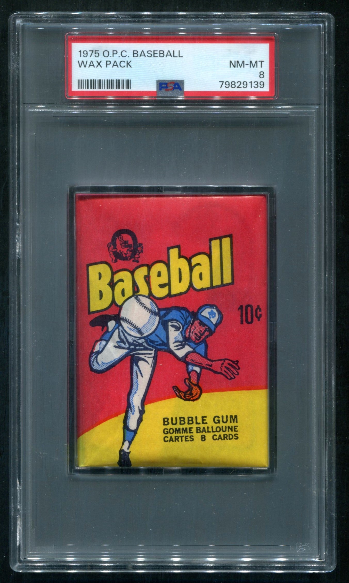 1975 OPC O-Pee-Chee Baseball Unopened Wax Pack PSA 8 *9139