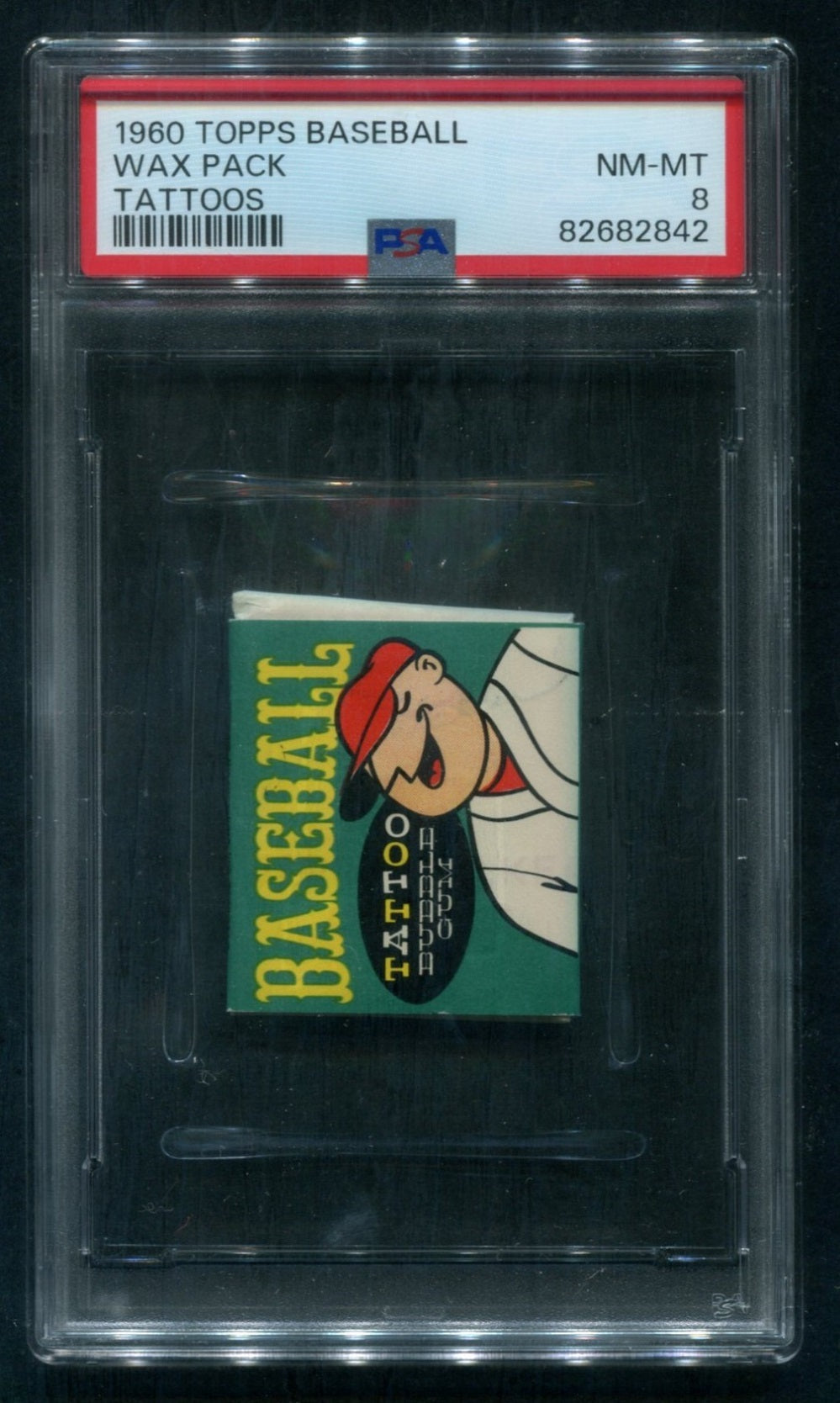 1960 Topps Baseball Tattoos Unopened Wax Pack PSA 8 *2842