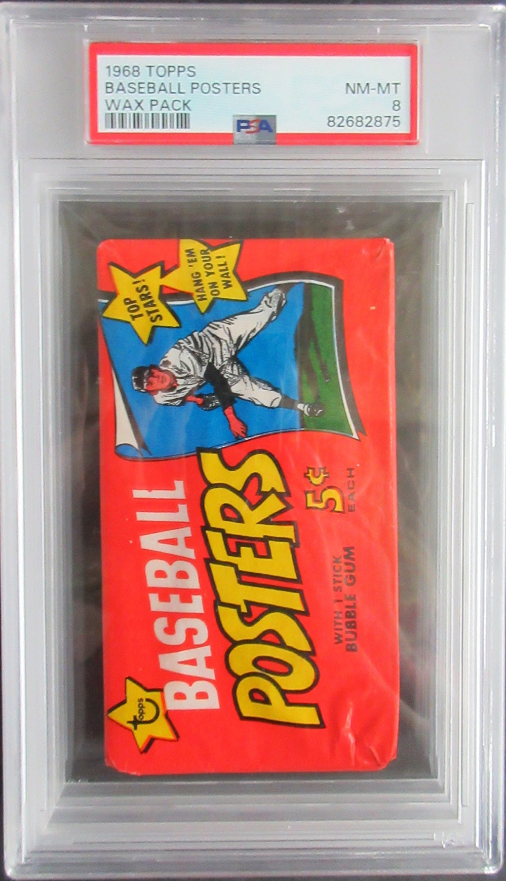 1968 Topps Baseball Posters Unopened Wax Pack PSA 8 *2875