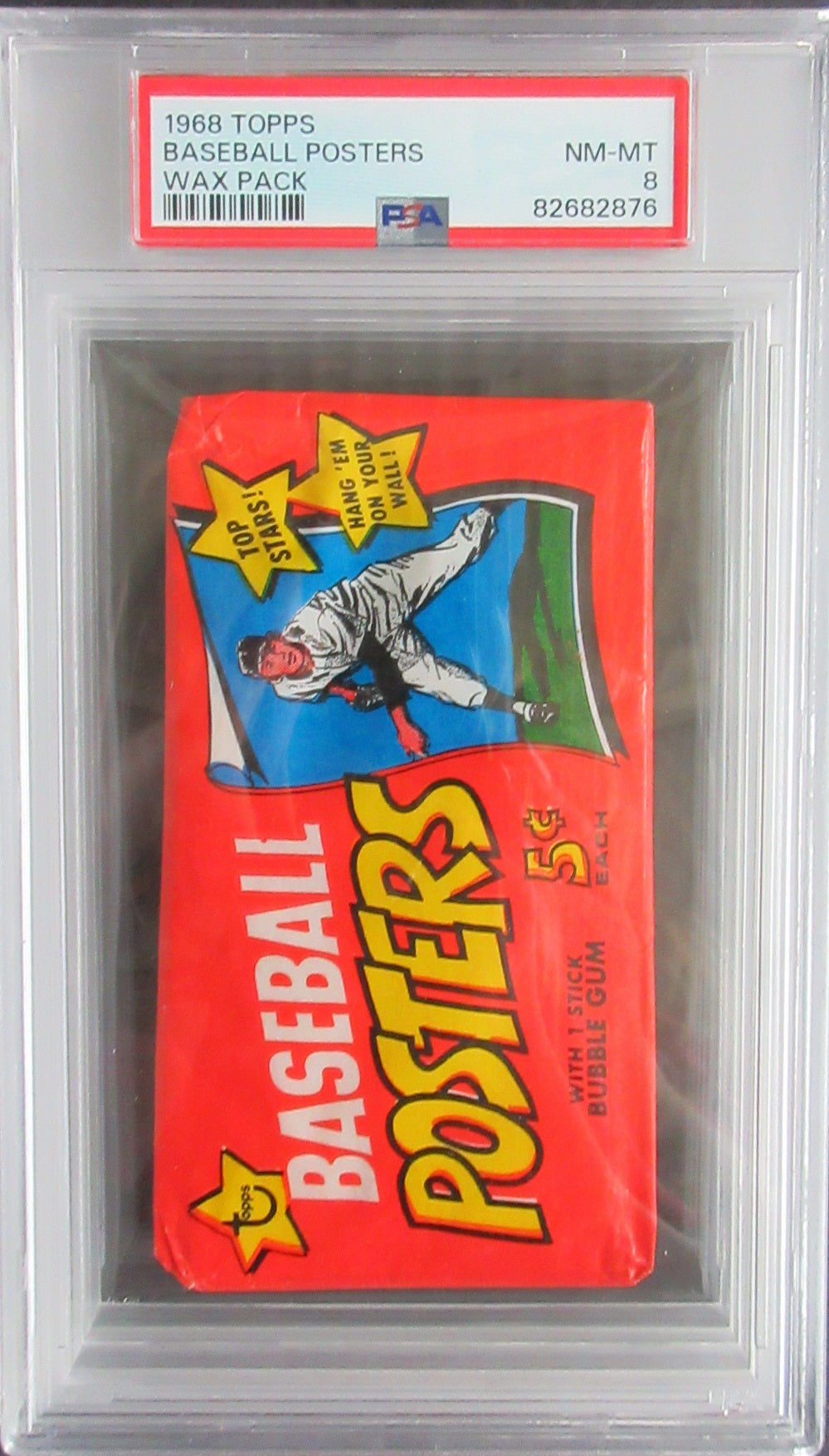 1968 Topps Baseball Posters Unopened Wax Pack PSA 8 *2876