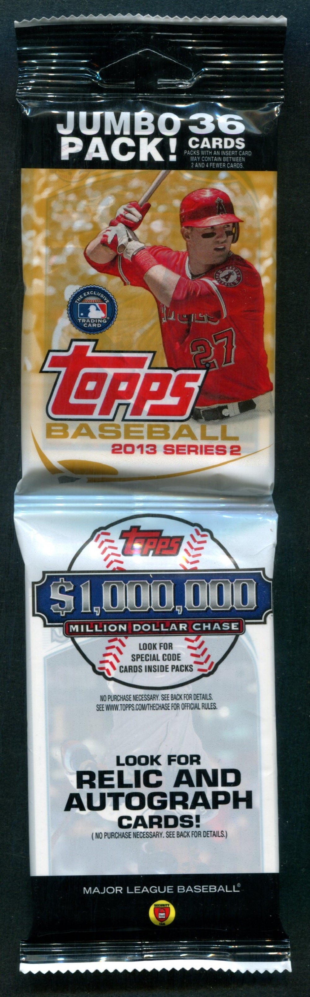 2013 Topps Baseball Unopened Series 2 Jumbo Pack (36)