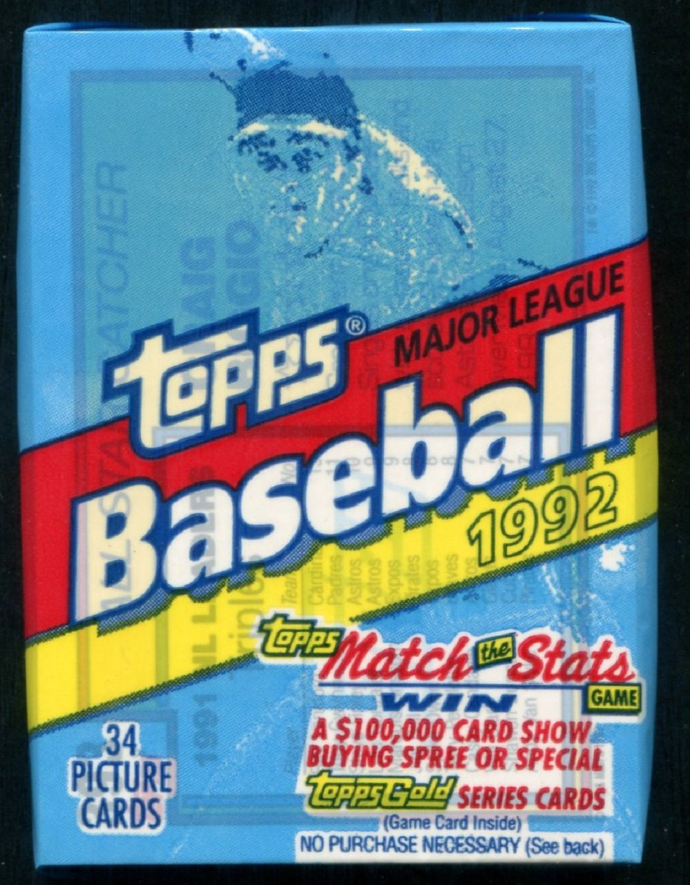 1992 Topps Baseball Unopened Cello Pack